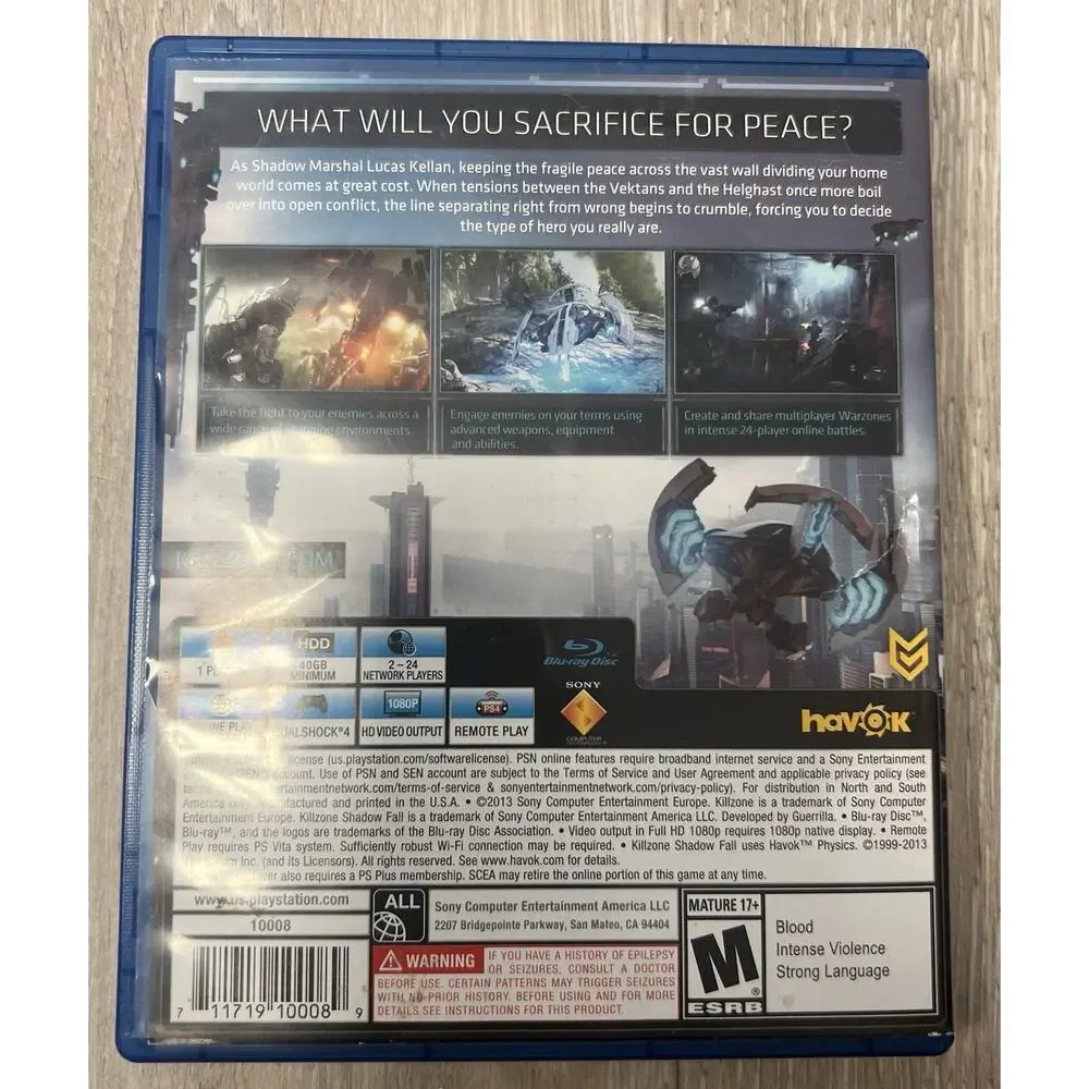 Sony Computer Entertainment Killzone Shadow Fall PS4 2013 NTSC-U/C M Multiplayer